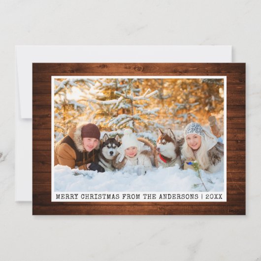 トレンディータイプライターフォントウッドミニマリスト写真 シーズンカード (正面)