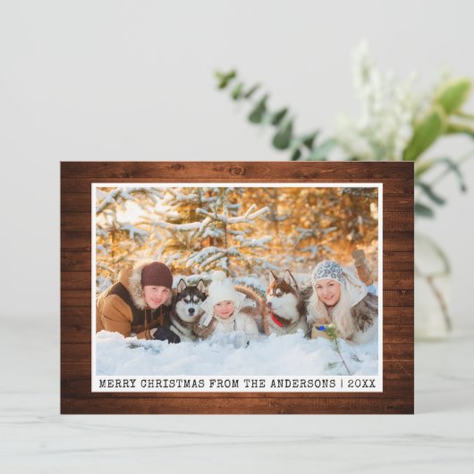 トレンディータイプライターフォントウッドミニマリスト写真 シーズンカード (スタンド正面)