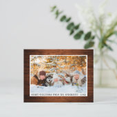 トレンディータイプライターフォントウッドミニマリスト写真 ポストカード (スタンド正面)