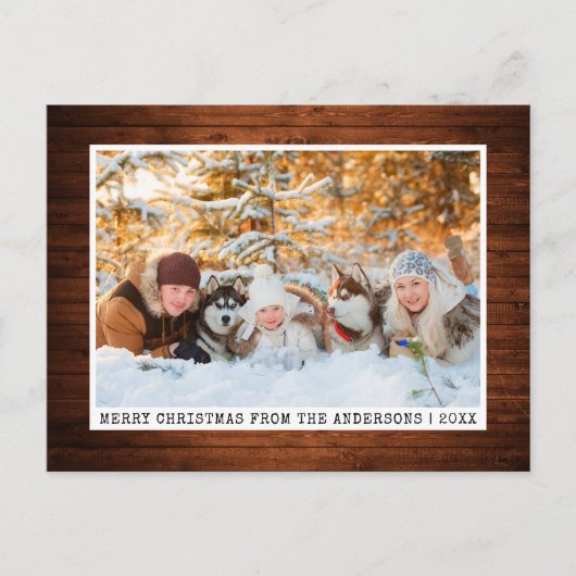 トレンディータイプライターフォントウッドミニマリスト写真 ポストカード (正面)