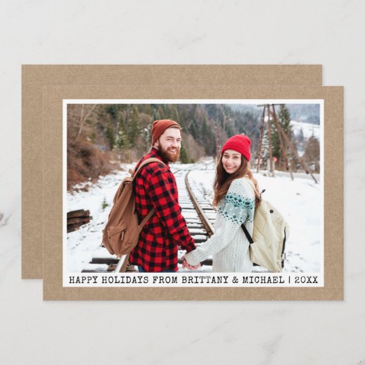 トレンディータイプライターフォントミニマリストフォトクラフト シーズンカード (正面/裏面)