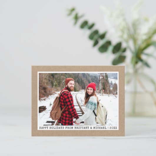 トレンディータイプライターフォントミニマリストフォトクラフト ポストカード (スタンド正面)