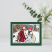 トレンディータイプライターフォントミニマリストフォトグリーン ポストカード (スタンド正面)