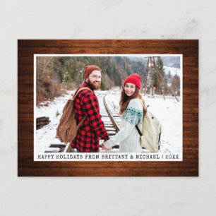 トレンディータイプライターフォントミニマリスト木写真 ポストカード