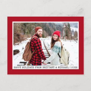 トレンディータイプライターフォントミニマル写真赤 ポストカード