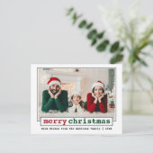 トレンディータイプライターフォントメリークリスマスフォト ポストカード (スタンド正面)