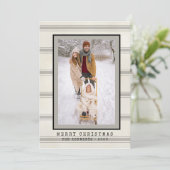 トレンディータイプライターフォント素朴フォトホリデーカード (スタンド正面)