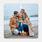 トレンディータイプライター文字シーズとグリーティングフォト メタルオーナメント (裏面)