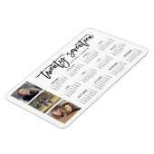 トレンディータイポグラフィと3枚の写真2017カレンダー マグネット (左側)