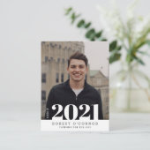 トレンディータイポグラフィの写真の卒業招待状 ポストカード (スタンド正面)