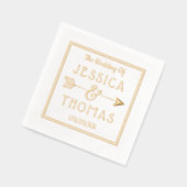 トレンディータイポグラフィアンパサンド結婚&アロー 箔ナプキン (左)