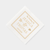 トレンディータイポグラフィアンパサンド結婚&アロー 箔ナプキン (右)