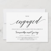 トレンディータイポグラフィウェアズ婚約した婚約 招待状 (正面)