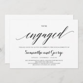 トレンディータイポグラフィウェアズ婚約した婚約 招待状 (正面/裏面)