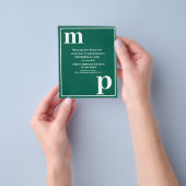 トレンディータイポグラフィエメラルドグリーンバジェット結婚ズ チラシ (手)