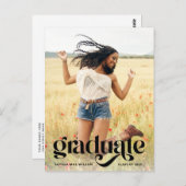 トレンディータイポグラフィオーバーレイ写真卒業 ポストカード (正面/裏面)