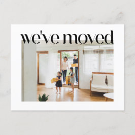 トレンディータイポグラフィカスタム写真我々は新しい家を移動 ポストカード