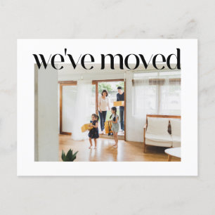 トレンディータイポグラフィカスタム写真我々は新しい家を移動 ポストカード