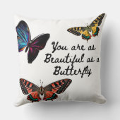 トレンディータイポグラフィカラフル蝶 クッション (裏面)