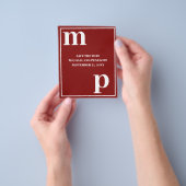 トレンディータイポグラフィガーネット赤い予算日付の保存 チラシ (手)