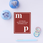 トレンディータイポグラフィガーネット赤い予算日付の保存 チラシ (シングル)