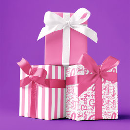 トレンディータイポグラフィガールスクリプト赤ちゃんシャワー ラッピングペーパーシート