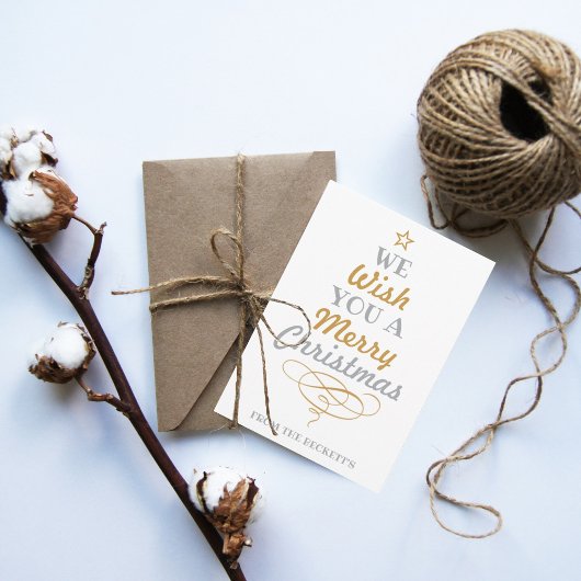 トレンディータイポグラフィクリスマスツリーホリデイ3写真 シーズンカード