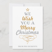 トレンディータイポグラフィクリスマスツリーホリデイ3写真 シーズンカード (正面)