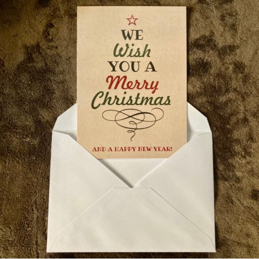 トレンディータイポグラフィクリスマスツリーホリデーフォト シーズンカード