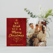 トレンディータイポグラフィクリスマスツリー実在写真 箔シーズンカード (立ち正面)