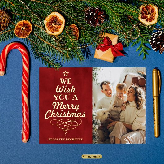 トレンディータイポグラフィクリスマスツリー実在写真 箔シーズンカード