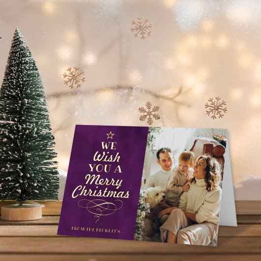 トレンディータイポグラフィクリスマスツリー実在写真 箔シーズンカード