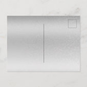 トレンディータイポグラフィシルバーウェディング日付を保存 案内ポストカード (裏面)