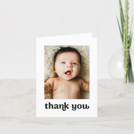 トレンディータイポグラフィシンプル2モダンベビー写真 サンキューカード