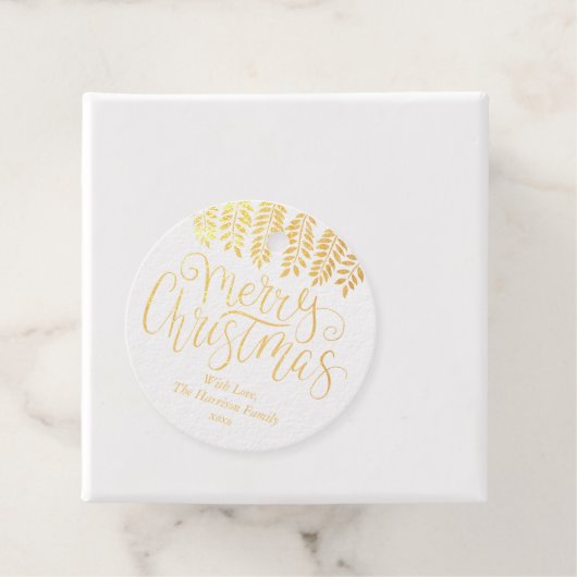 トレンディータイポグラフィスクリプトメリークリスマス フェイバータグ (箱)