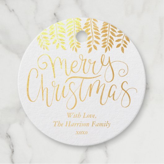 トレンディータイポグラフィスクリプトメリークリスマス フェイバータグ (正面)