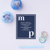 トレンディータイポグラフィネイビーブルーバジェットウェディング招待 チラシ (シングル)