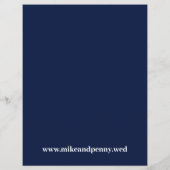 トレンディータイポグラフィネイビーブルー予算の保存日付 チラシ (裏面)