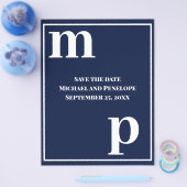 トレンディータイポグラフィネイビーブルー予算の保存日付 チラシ (シングル)