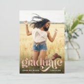 トレンディータイポグラフィバラ金ゴールドオーバーレイグラードパーティー 招待状 (スタンド正面)