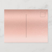 トレンディータイポグラフィバラ金ゴールド結婚式日付の保存 案内ポストカード (裏面)