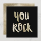 トレンディータイポグラフィフェイクック&金ゴールドYou Rock シーズンカード (正面/裏面)