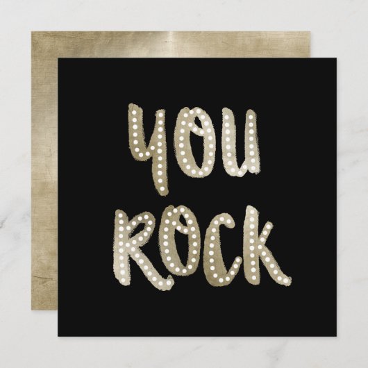 トレンディータイポグラフィフェイクック&金ゴールドYou Rock シーズンカード (正面/裏面)