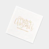 トレンディータイポグラフィメリークリスマスホリデイ 箔ナプキン (左)