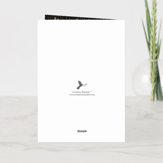 トレンディータイポグラフィメリークリスマス3写真実在 箔シーズンカード (裏面)