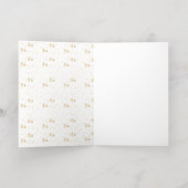 トレンディータイポグラフィメリークリスマス3写真実在 箔シーズンカード (内側レイダウン)