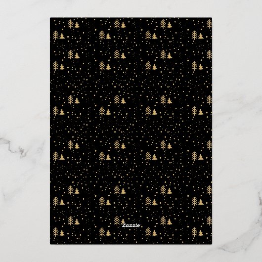 トレンディータイポグラフィメリークリスマス3写真実在 箔シーズンカード (裏面)