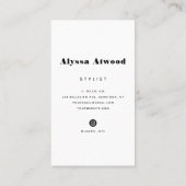 トレンディータイポグラフィモダンスタイリストファッション 名刺 (裏面)