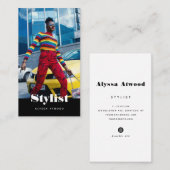 トレンディータイポグラフィモダンスタイリストファッション 名刺 (正面/裏面)