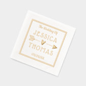 トレンディータイポグラフィラブハート&アロー結婚ズ 箔ナプキン (左)